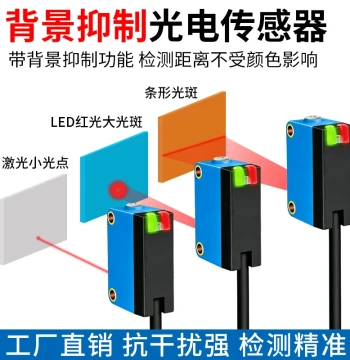 Background Suppression Photoelectric Switch Laser Sensor Adjustable Distance Red Light Diffuse Reflection Through-Beam Small Spot Sensor