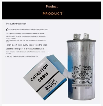 CBB65 Air Conditioner Compressor Start Capacitor 35UF 30UF 50UF 450V Non-Polar Explosion-Proof Capacitor Non-Polarity