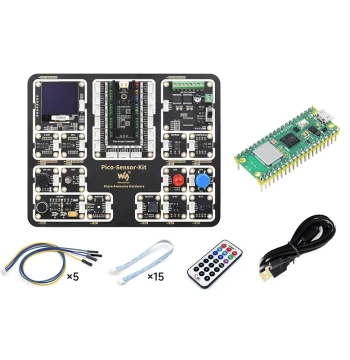 Raspberry Pi Pico Beginner Sensor Integrated Programming Development Kit, Pico Expansion Board + 15 Types