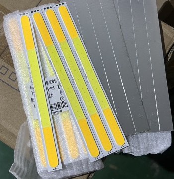 17015 12V Aluminum Substrate LED Strip for Home and Vehicle Use, High-Brightness COB Beads, Three-Color Dimmable (Yellow, White, Pure Blue)