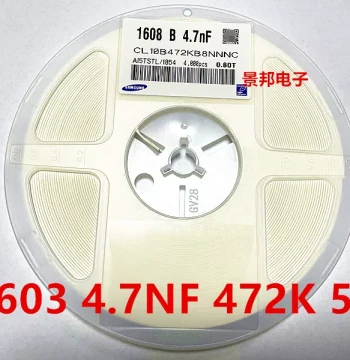 0603 SMD Capacitor 1608 4.7NF 472K 10% 50V Ceramic Non-Polarized Capacitor Full Reel