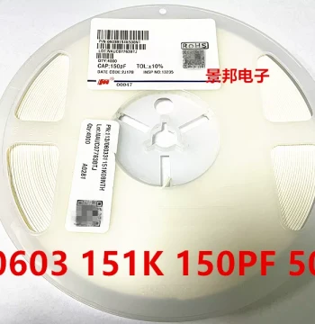 0603 SMD Capacitor 1608 150PF 5% 150P/50V SMD Ceramic Non-Polarized Capacitor Full Reel