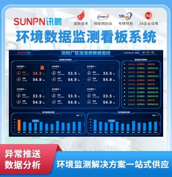 Xunpeng Industrial/Agricultural Temperature and Humidity Display, Environmental Monitoring System Dashboard, High-Precision Sensor Control and Alarm