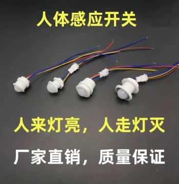 220V Infrared Human Body Sensor Switch Small Head Concealed Probe Hallway Smart LED Light Delay Module