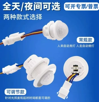 12V Human Body Induction Switch, Automatic Light Control for Hallways and Garages, Infrared Module with Delay Sensing Terminal Switch