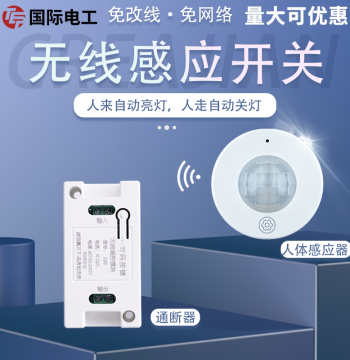 Nighttime Automatic PIR Motion Sensor Switch with Light Control, 220V Wire-Free Installation for Closets and Hallways