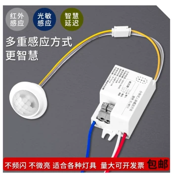 Human Body Induction Switch 220V Module Home Smart Delay Light-Sensing Probe Stairwell Light Automatic Infrared Sensor