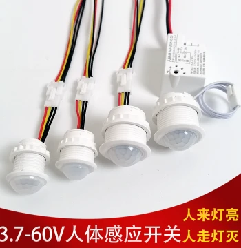 DC 3.7-60V Infrared Human Body Induction Switch Probe, Microwave Radar Controller Module, Light-On When Person Detected W