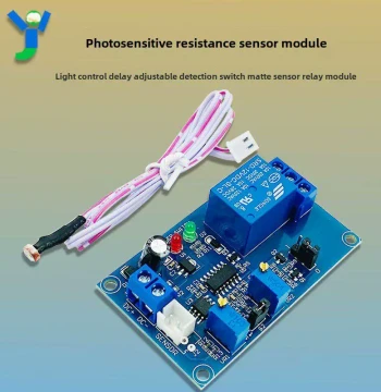 Photoresistor Sensor Module with Adjustable Light-Control Delay, No-Light Induction Relay Module 12V