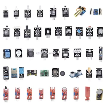 Arduino-Compatible Sensor Kit: 37+8 Modules (45 Total) for Robotics Learning, Compatible with Raspberry Pi