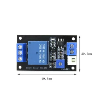 5V/12V/24V Light-Control Switch Board with Photoresistor Sensor for Light/Dark Detection and Relay Control