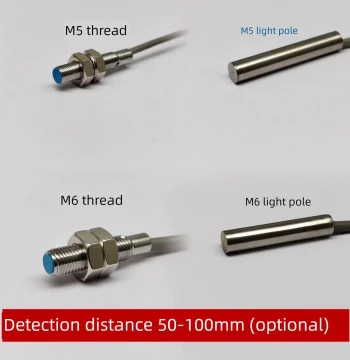Miniature M5/M6 Long-Range Hall Effect Sensor, Omnipolar Magnetic Proximity Switch with Adjustable Sensing Distance