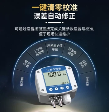 High-Precision Micro Differential Pressure Sensor for Fan Pressure, Furnace Negative Pressure, and Duct Static Pressure Transmission