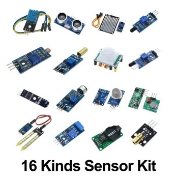 16-in-1 Sensor Kit for Raspberry Pi MCU Development 16 Types of Smart Car Sensor Modules Learning Suite