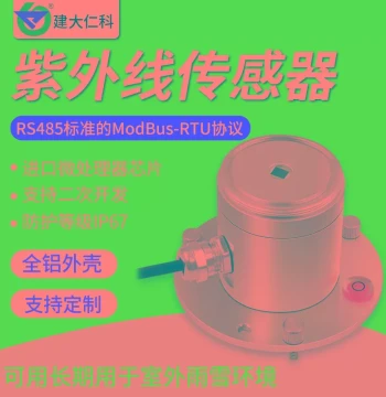 UV Light Sensor Transmitter in Aluminum Housing for Solar Intensity Measurement, RS485 Radiation Index Monitor