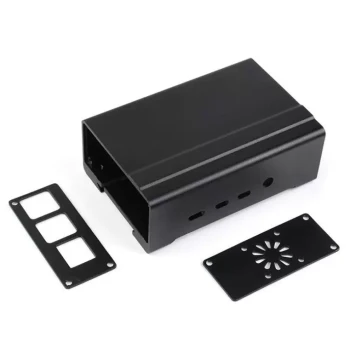 Aluminum Alloy DIN Rail Case for Raspberry Pi 4 with Cooling Fan and Heatsink - Spacious Interior