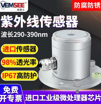 UV Sensor Solar Irradiance Transmitter Aluminum Housing High-Precision Outdoor UV Index Tester