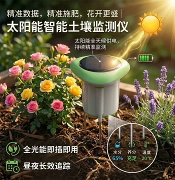 WiFi Tuya Solar EC Fertility Moisture Meter Soil Humidity Sensor Plant Detector for Water Shortage and Dry Temperature