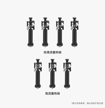3D Printer Hotend with Hardened Steel Nozzles, 0.2/0.4/0.6/0.8mm, High Flow