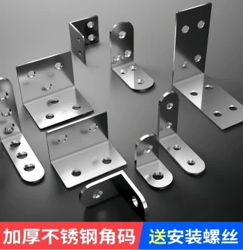 Stainless Steel Angle Bracket 90 Degree L-Type Fixator Angle Iron Right Angle Triangle Iron Support Shelf Bracket Hardware Connector Plate T