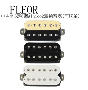 FLEOR Electric Guitar Pickup 5-Conductor Dual Coil Humbucker 6-Screw 6-Pole Alnico 2 Coil Split Neck Bridge