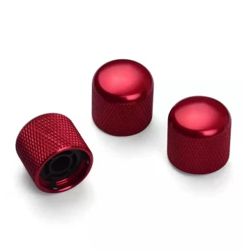Brand New Flashy Red Electric Guitar and Bass Volume and Tone Knobs, Metal Potentiometer Caps