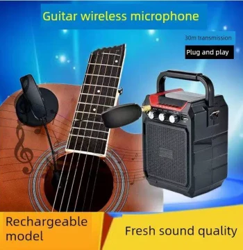 Instrument Wireless Microphone for Guitar, Pipa, Zhongruan, Violin; Rechargeable Pickup Mic for Stage Performance