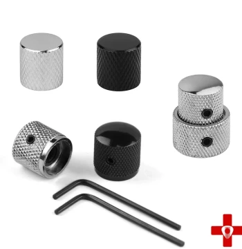 LP Electric Guitar Electric Bass Knob Cap Guitar Potentiometer Cap Tone Volume Metal Knob with Screw Lock