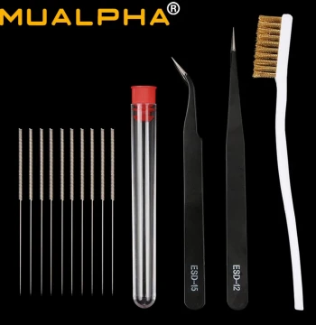 3D Printer Accessory Kit: E3D V6 MK8 Nozzle Cleaning Drill, Tweezers, Copper Wire Brush