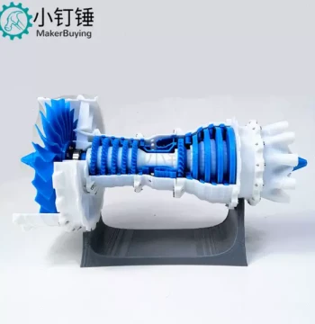 3D Printer Turbine Fan Model with Jet Nozzle