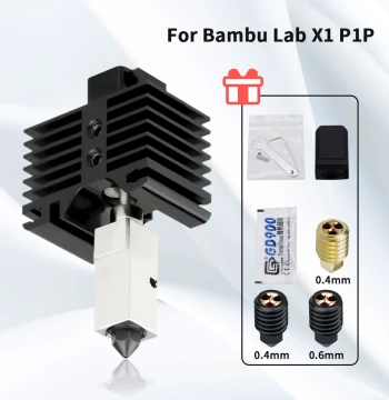 3D Printer Print Head Assembly for Bambu Lab TZX1/P1P with Hardened Steel Nozzle