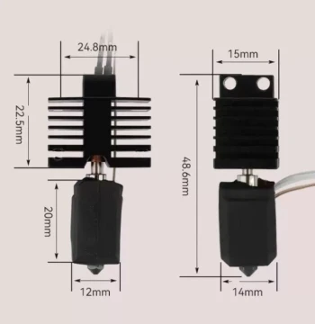 Compatible with TZ-X1/P1 Upgraded 2.0 Extruder Hardened Steel Nozzle Hotend Kit for Detachable Printers