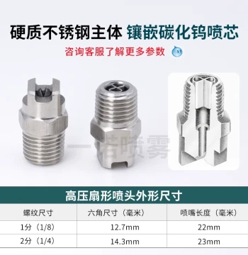 Spraying Systems Hardened Stainless Steel High-Pressure Cleaning Nozzle MEG-SSTC with Tungsten Carbide Insert Fan Spray Tip