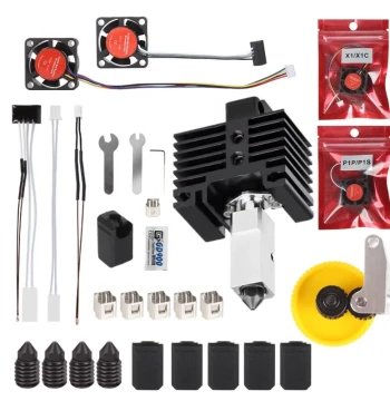 Bambu Lab X1/P1/P1P/P1S/X1C Hotend Assembly Hardened Steel Nozzle Extruder Gear Fan Silicone Sleeve Clip Ceramic Heater Accessories