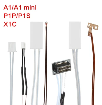 Bambu 3D Printer Hotend Ceramic Heating Film Temperature Sensor Component with Clips and Thermal Grease [P1/X1/A1 Full Series]