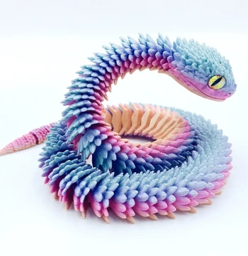 3D Printed Viper Toy Model Glow-in-the-Dark Full-Body Articulated Realistic Animal Children's Toy Diorama Ornament