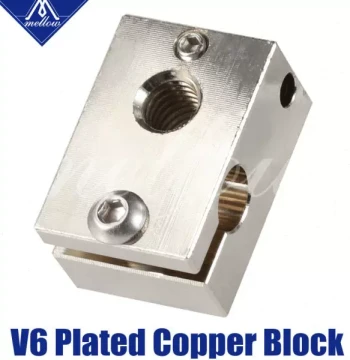 Mellow 3D Printer Accessories E3D V6 Hotend Extruder Copper Heater Block Compatible with PT100