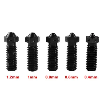 3D Printer Accessories Titan Aero Hotend V6 Black Hardened Steel Volcano Heater Block Nozzle