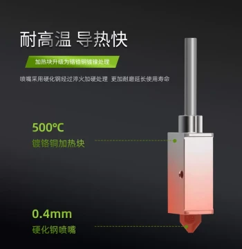 Leji 3D Printer Accessories Upgrade Bamboo X1 P1P Series Nozzle Hardened Steel Extruder Hotend Assembly