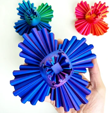 3D Printed Gear Ball Stress Relief Toy Rotatable for Kids and Adults