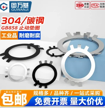 304 Stainless Steel Locking Washers - Black Iron Six-Claw Stop Washers for Round Nuts, Turtle-Style Locking Anti-Loose Retaining Rings