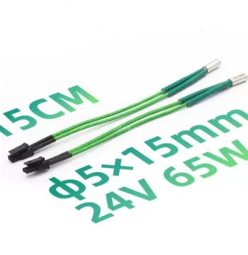 High-Power 3D Printer Heating Cartridge 24V 50/65W 6x15mm 15cm Wire for VORON Models