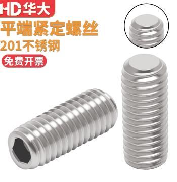 201 Stainless Steel Flat End Internal Hex Set Screw Cup Point Grub Screw Headless Screw GB77 DIN913