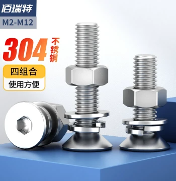 304 Stainless Steel Countersunk Hex Socket Screw Nut Set Assortment Flat Head Bolt Washer Combination M2M8-M16