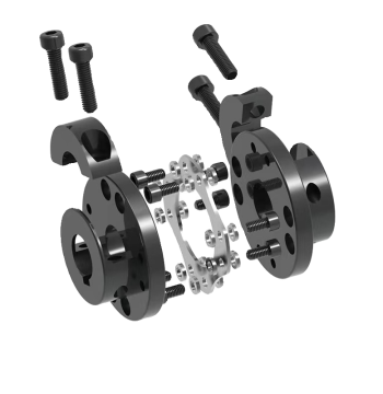 45# Steel DJM Single Diaphragm Coupling with Keyway, Double Diaphragm Coupling, Flexible Motor Connector for High Torque FES