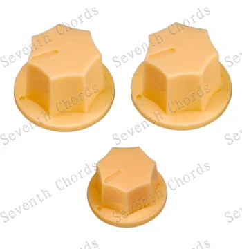 Electric Guitar Heptagonal Volume Knob Cap, JB Electric Bass Volume and Tone Potentiometer Cap in Yellow
