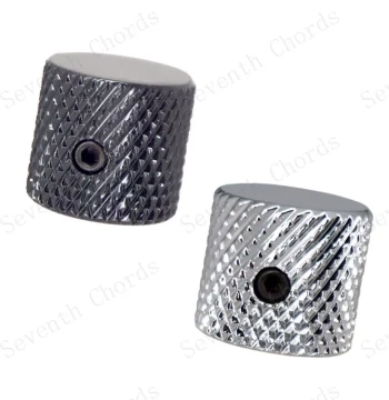 Perforated Screw Lock Metal Bass Guitar Volume Knob Tone Knob Potentiometer Cap KP-22