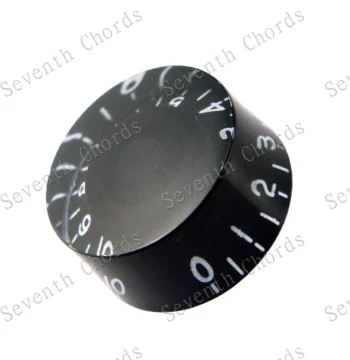 LP Electric Guitar Knob Cap, Volume and Tone Controls, LP Potentiometer Cap in Straight Black with White Lettering