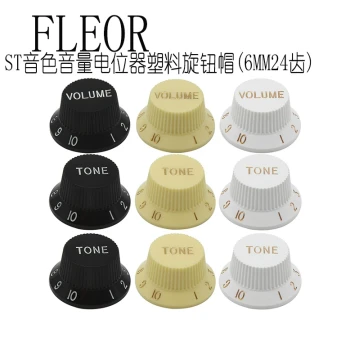 FLEOR Potentiometer Knob Caps EU/US Standard 24-Spline ST/SQ Electric Guitar Tone Volume Fine Knurled Shaft CTS