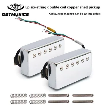 LP Electric Guitar Humbucker Pickup Alnico Magnet Copper Shell Pickup Single White Copper Base Plate